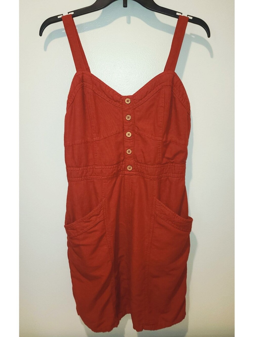 Dress Double Layer Pockets Japna Burgundy Burnt Orange